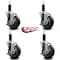 Service Caster 4'' Maroon Poly Swivel 1-1/8'' Expanding Stem Caster Set with Brake, 4PK SCC-EX20S414-PPUB-MRN-TLB-118-4 - alternate 3